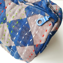 Load image into Gallery viewer, Large kantha-stitch makeup pouch
