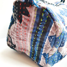 Load image into Gallery viewer, Large kantha-stitch makeup pouch
