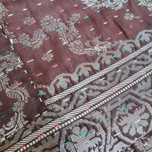 Load image into Gallery viewer, Silk sari cushion cover, mocha
