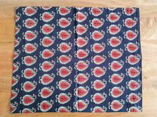 Load image into Gallery viewer, Bagru paisley block-printed placemats set of 2, handmade table mats
