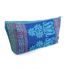 Load image into Gallery viewer, Flat bottom upcycled sari pouch - Shakti.ism | शक्तिवाद
