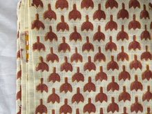 Load image into Gallery viewer, Hand block printed scarf, Indian cotton, red yellow flowers - Shakti.ism | शक्तिवाद
