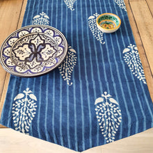 Load image into Gallery viewer, Indigo block - printed table runner, handmade - Shakti.ism | शक्तिवाद
