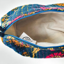 Load image into Gallery viewer, Large kantha-stitch makeup pouch
