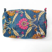 Load image into Gallery viewer, Large kantha-stitch makeup pouch
