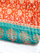 Load image into Gallery viewer, Cotton sari cushion cover, orange
