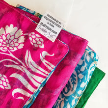 Load image into Gallery viewer, Reusable sari gift wrap, upcycled and reversible - Shakti.ism | शक्तिवाद
