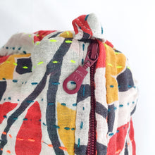 Load image into Gallery viewer, Large kantha-stitch makeup pouch
